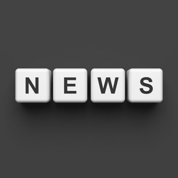 News white blocks on a gray background. 3D rendering. a news caption